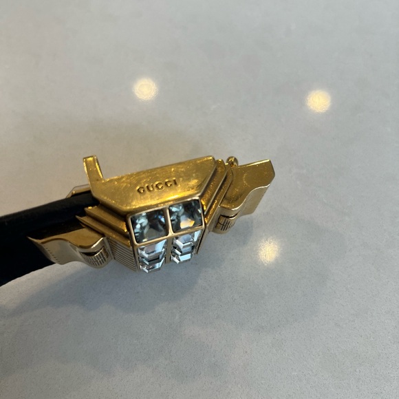 Gucci Swarovski suede black belt - Picture 4 of 6